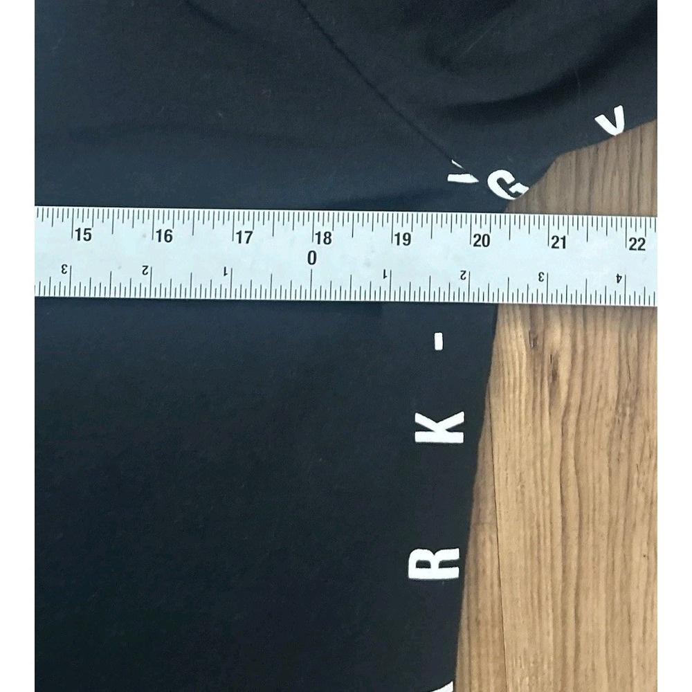 Gymshark Hoodie Mens Medium Black Tape Logo Spellout Sleeves Athletic Gym - Picture 8 of 11